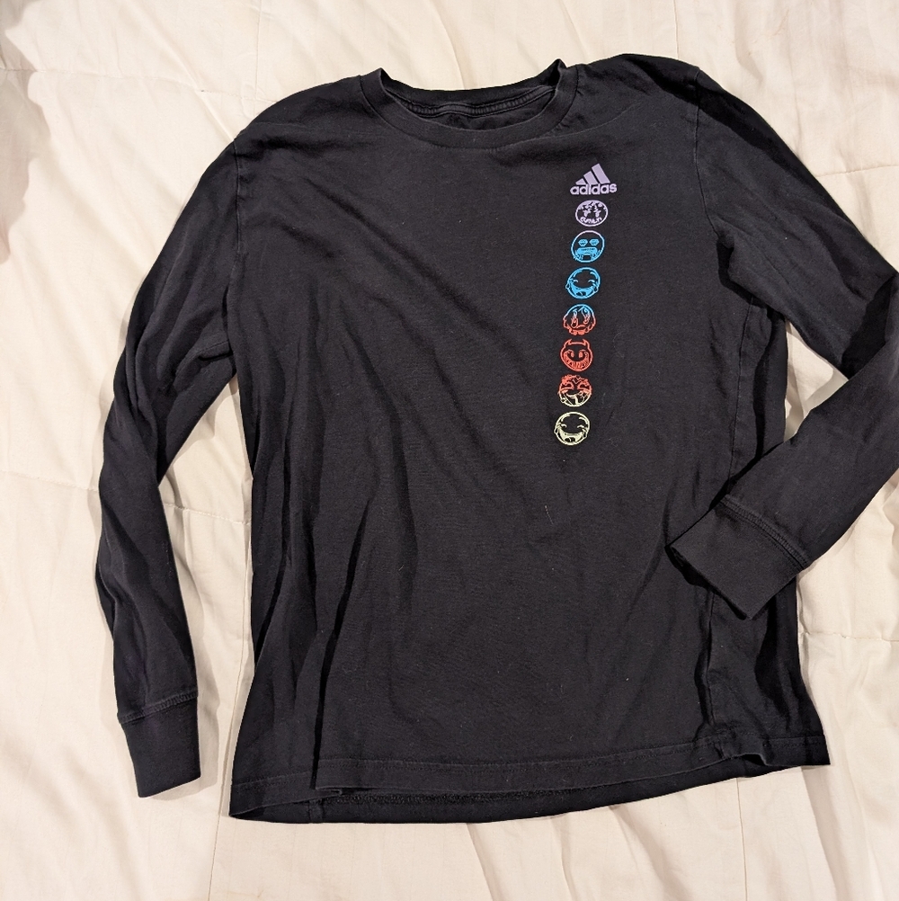 $3 If Bundled. Adidas Black Long Sleeve with Vibrant Graphics